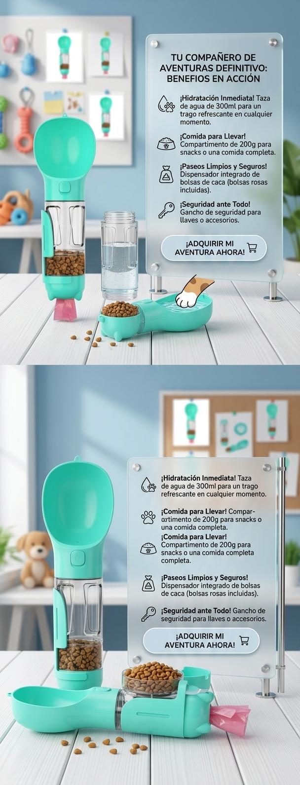 BOTELLA MULTIFUNCIONAL PARA MASCOTAS