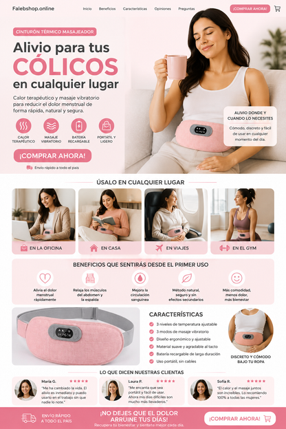 CINTURON TERMICO MASAJEADOR PARA COLICOS
