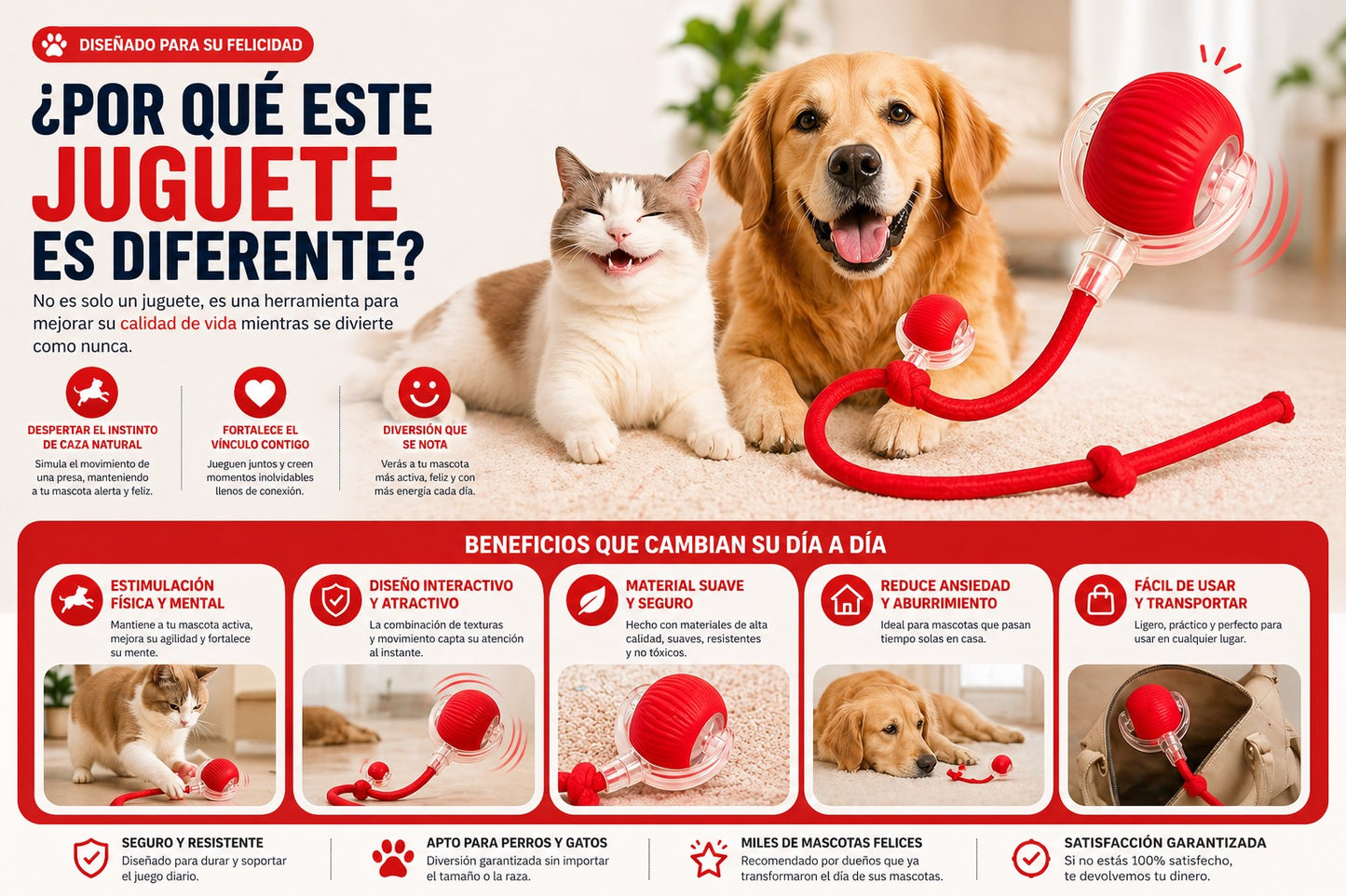 PELOTA INTERACTIVA PARA MASCOTAS 🐶🪀