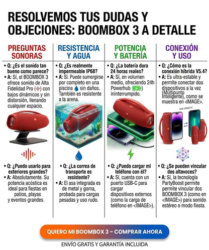 PARLANTE PORTÁTIL  BOOMBOX 3 PRO