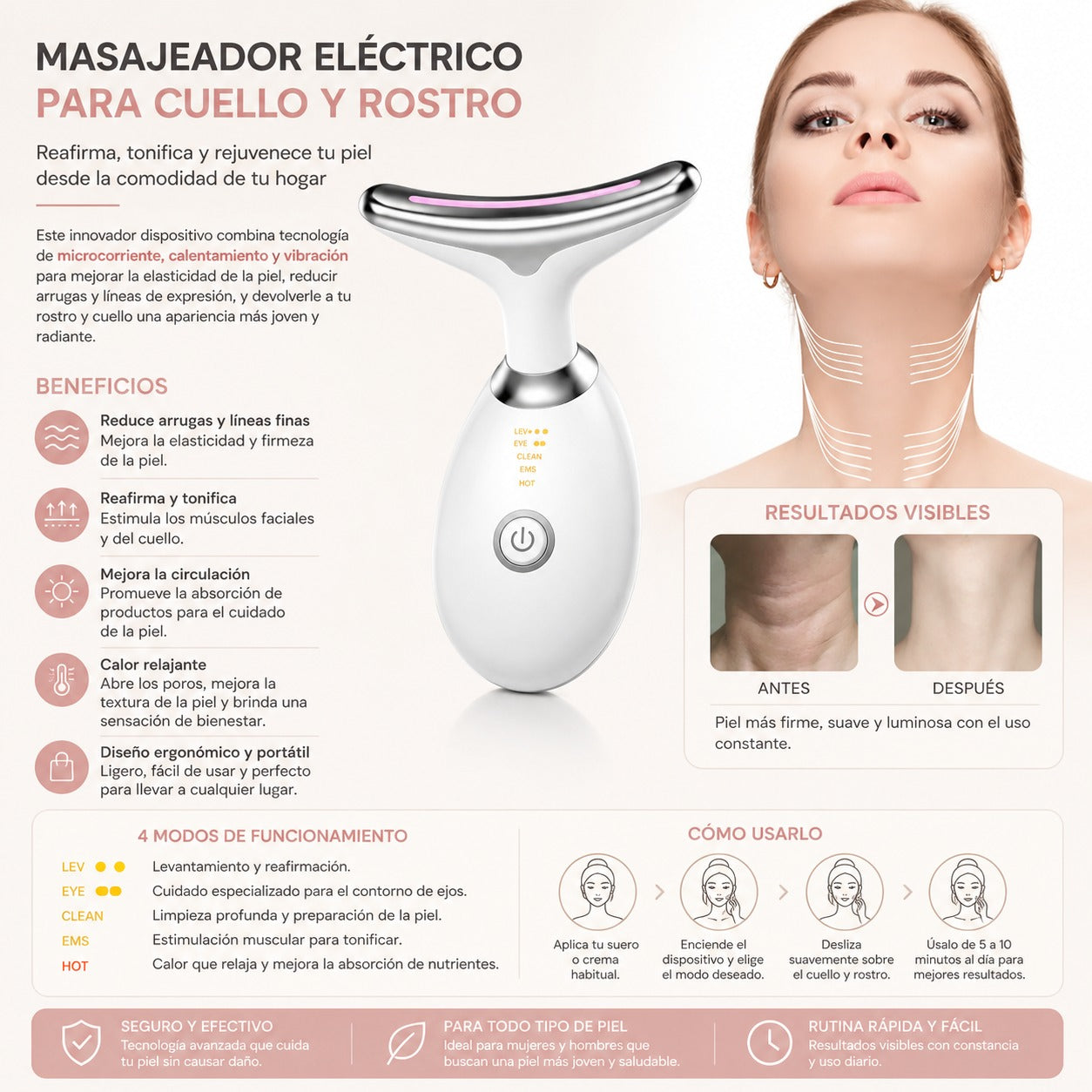 Masajeador facial rejuvenecedor 🤩