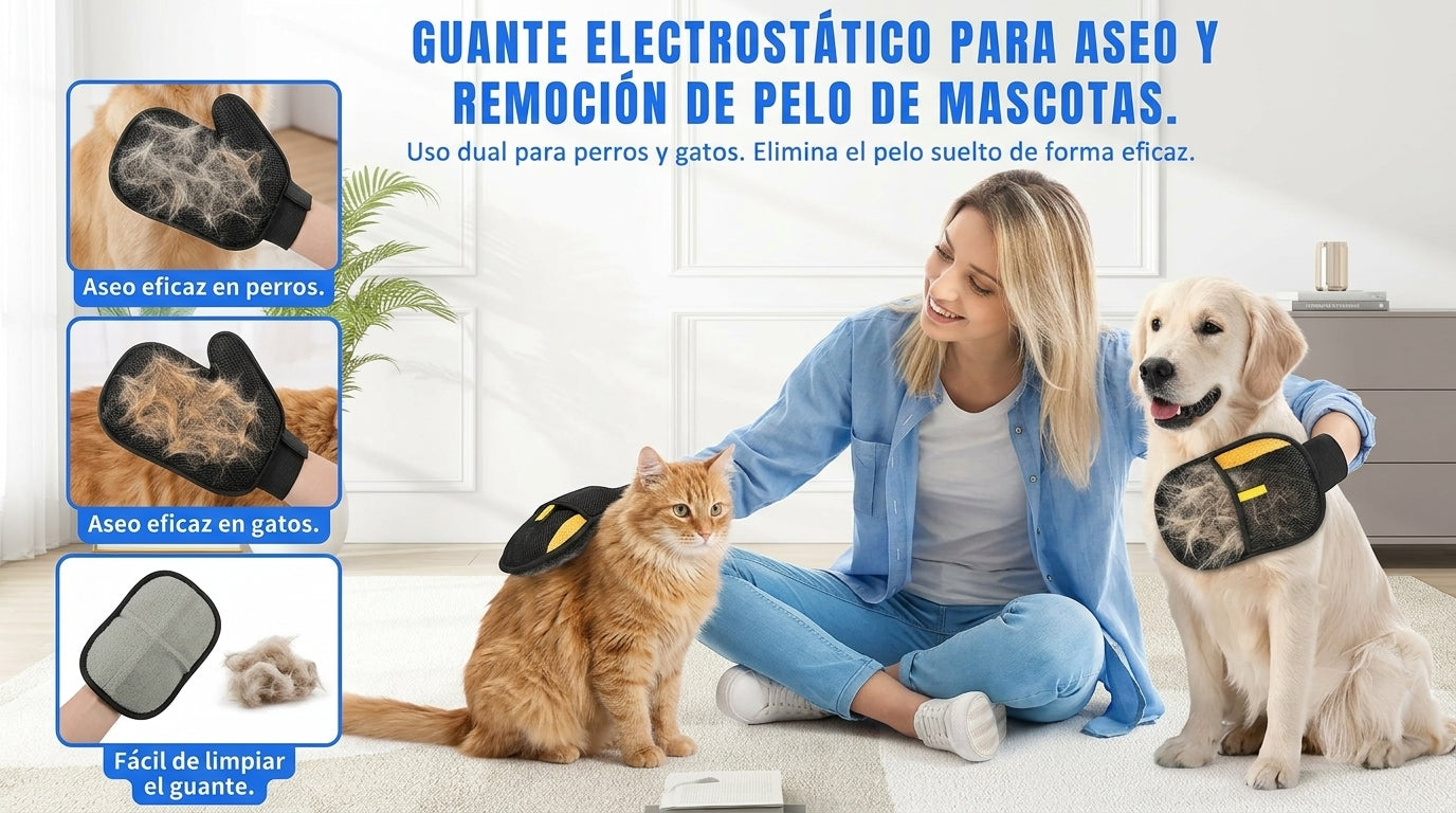 Guante quita pelo de mascotas