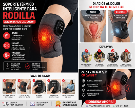 Rodillera Masajeador Calentador 3 Nivels